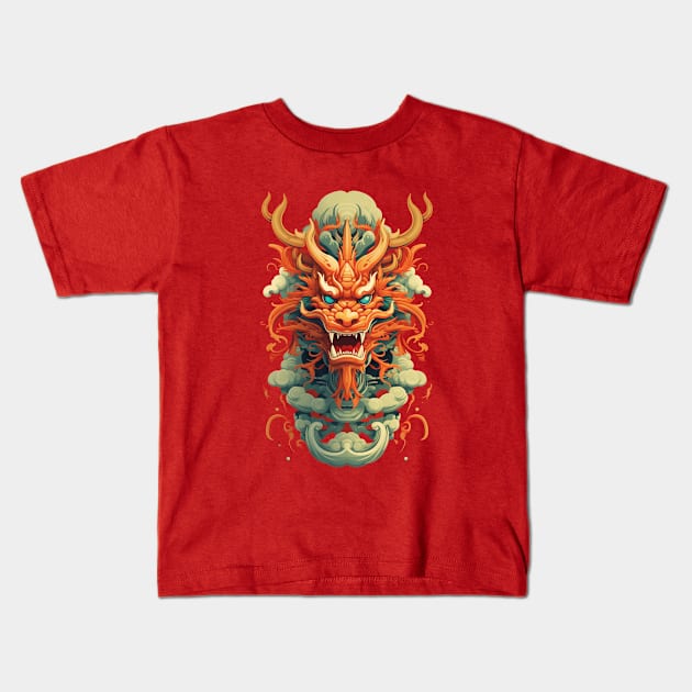 Year of the Dragon 2024 Zodiac Lunar Kids T-Shirt by FrogandFog